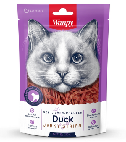 Wanpy Cat Treat Duck Jerky Strips 80g