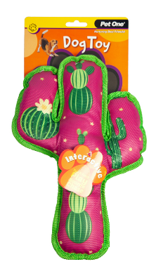 Pet One Interactive Dog Toy Squeaky Watermelon Cactus 30cm