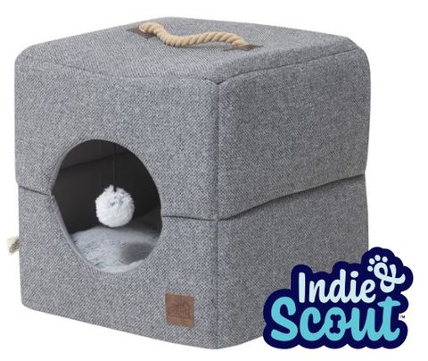 Indie & Scout Foldable Cube Bed Charcoal 40x40x40cm