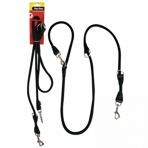 Pet One Leash  - Rope Heavy Duty Multi Adjustable 2m Black