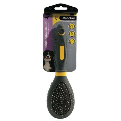 Pet One Grooming - Combination Bristle & Metal Pin Brush Small