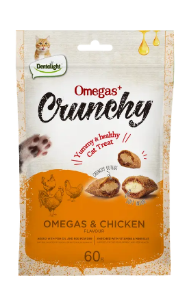 Dentalight Cat Treat Omegas+ Crunchy Chicken Flavour 60g