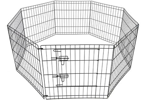 Pet One Puppy Play Pen - Black X8 Panels 61x107cm