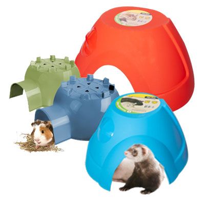 Pet One - Small Animal Hide Plastic Igloo (M) 19x16.6x9.3cm Blue