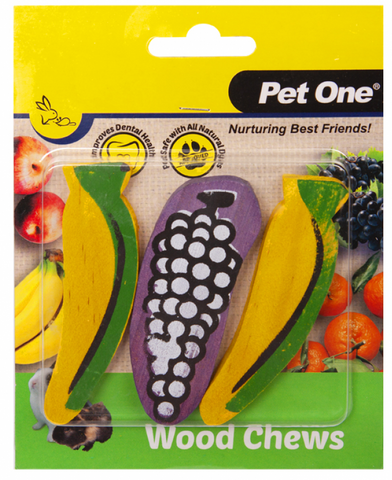 Pet One Wooden Chews For Small Animal 3 Pack (M)