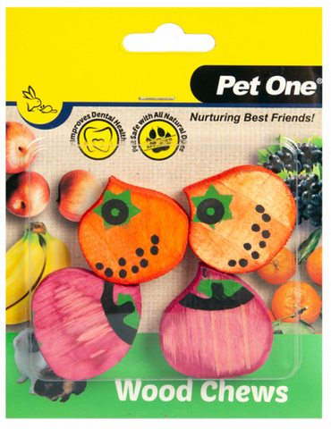 Pet One Wooden Chews For Small Animal 4 Pack (S)