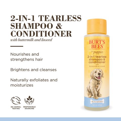 Burt's Bees Dog Tearless Puppy 2 in 1 Shampoo & Conditioner 473ml