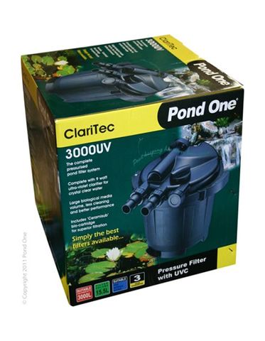 Pond One ClariTec 3000 Pressurised Filter With 9W UV-C