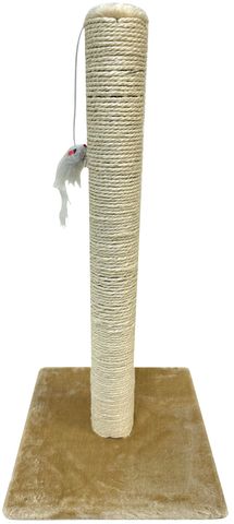 Pet One Cat Sisal Post & Toy Tall - Beige