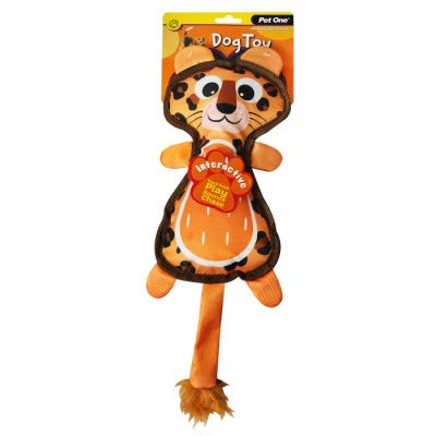 Pet One Dog Toy - Tiger with Squeaker 42cm H