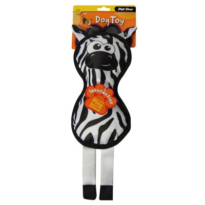 Pet One Dog Toy - Zebra with Squeaker 42cm H