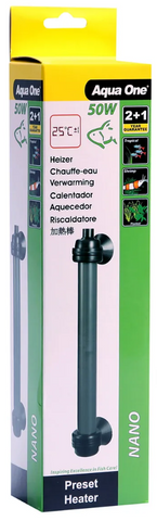 Aqua One Glass Nano Heater 50W Preset 26°C