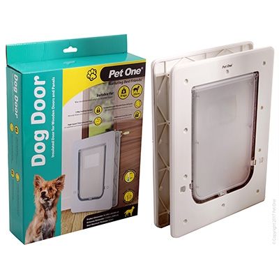 Pet One - Dog Door Polycarbonate Insulated (S) Wood Door/Panel