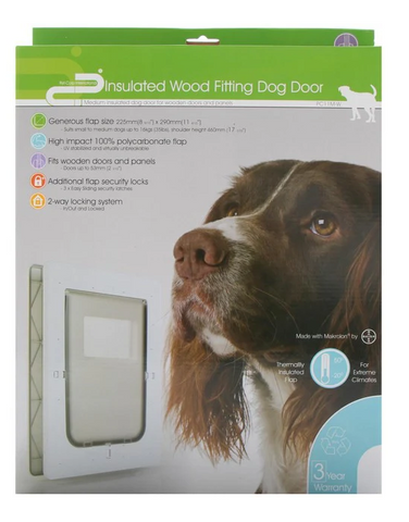 Pet-Corp - Dog Door Polycarbonate Insulated (M) Wood Door/Panel PC11M-W