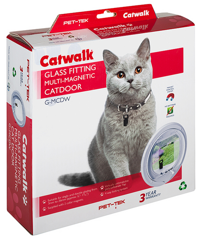 Pet-Tek Catwalk - Cat Door Multi-Magnetic Polycarbonate (M) Double Glazed Glass