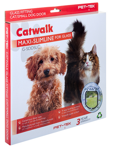 Pet-Tek Catwalk - Pet Door Maxi-Slimline Polycarbonate (S) Single Glazed Glass