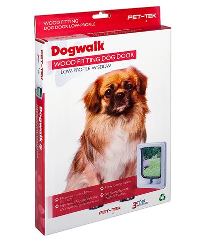 Pet-Tek Dogwalk - Dog Door Low-Profile Polycarbonate (S) Wood Door/Panel