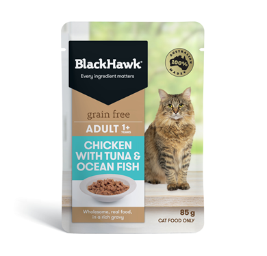 Black Hawk Cat Wet Chicken Tuna & Ocean Fish 85gm Sachet