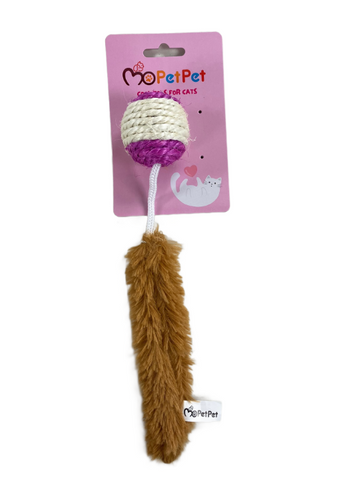 MoPetPet - Cat Toy Sisal Ball with Furry Tail