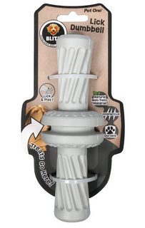 Pet One Dog Toy - Blitz Rubber Lick Dumbbell Grey M