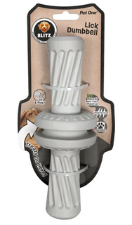 Pet One Dog Toy - Blitz Rubber Lick Dumbbell Grey L