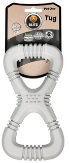 Pet One Dog Toy - Blitz Rubber Tug Grey M