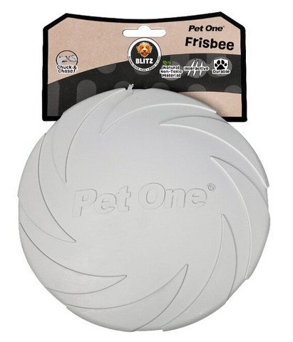 Pet One Dog Toy - Blitz Rubber Frisbee Grey