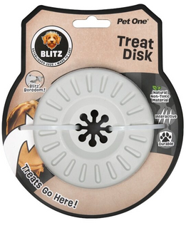 Pet One Dog Toy - Blitz Rubber Treat Disc Grey