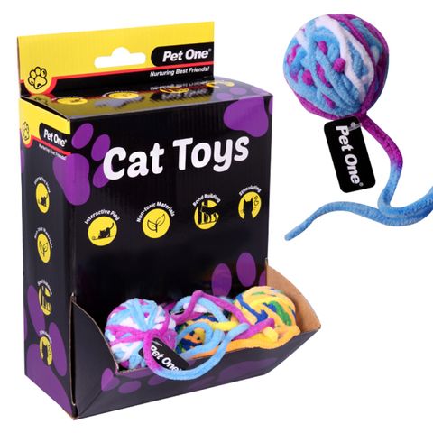 Pet One Cat Toy Yarn Ball With Tail 5cm