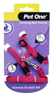 Pet One Leash & Harness - Rabbit or Guinea Pig Pink