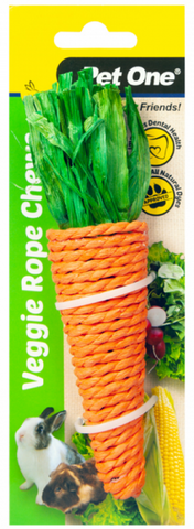 Pet One Veggie Rope Chew Carrot Large 17cm
