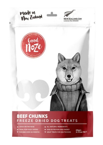 Good Noze Dog Freeze Dried Beef Chunk Treats 60g