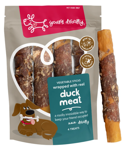 Yours Droolly Duck Wrap Sticks Med 4pk