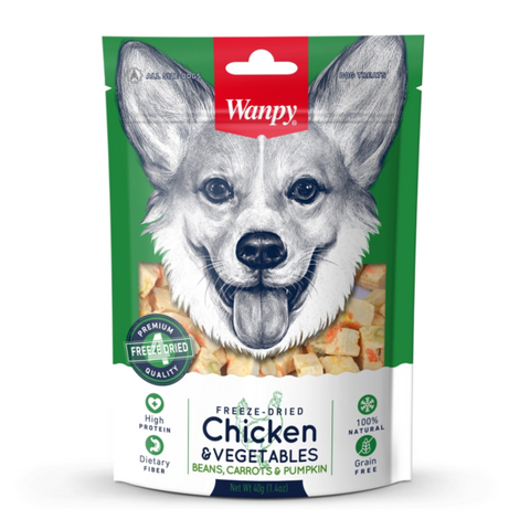 Wanpy Dog Treat Freeze Dried Chicken & Vege 40g