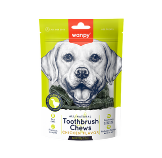 Wanpy Dog Treat Chicken Toothbrush Chews 100g