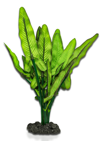 * Aqua One Silk Plant - Green/White Sword 13cm