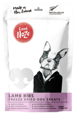 Good Noze Dog Freeze Dried Lamb Rib Treats 100g