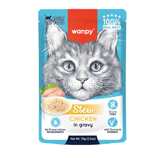 Wanpy Cat Wet Chicken Stew 70g Pouch 10pk Box