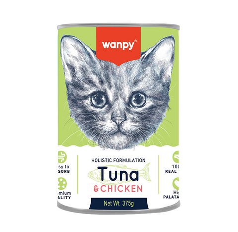 Wanpy Kitten Wet Tuna and Chicken Canned 375g