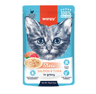 Wanpy Kitten Wet Salmon and Tuna Stew Pouch 70g