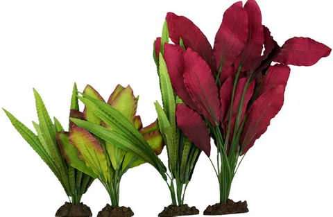 Aqua One Silk Plant - 4pk Mix 1 24130; 24126; 24111; 24116