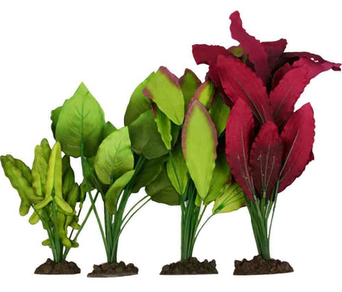 Aqua One Silk Plant - 4pk Mix 4 24115; 24123; 24130; 24131