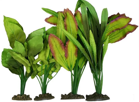 Aqua One Silk Plant - 4pk Mix 6 24131; 24136; 24123; 24125