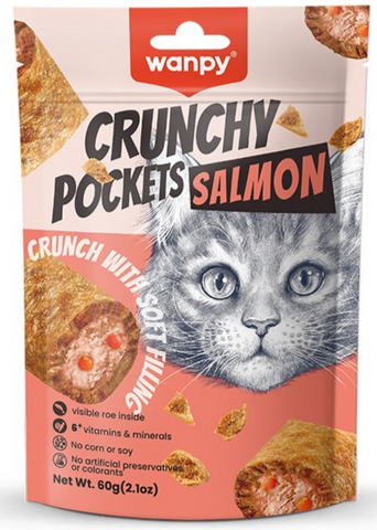 Wanpy Cat Treat Crunchy Pockets Salmon 60g