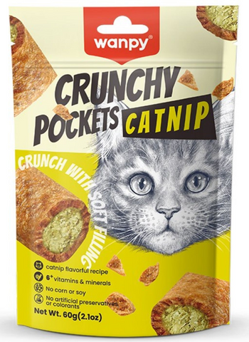 Wanpy Cat Treat Crunchy Pockets Catnip 60g