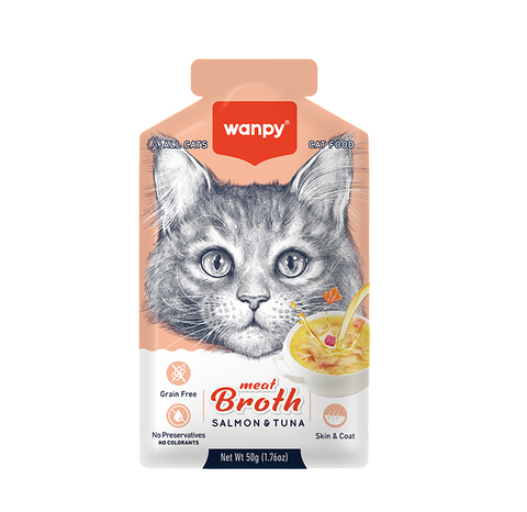 Wanpy Cat Wet Meat Broth - Salmon & Tuna 50g
