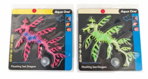 * Aqua One Ornament - Floating Sea Dragon Lge Glow In Dark Mixed Colour