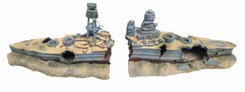* Aqua One Ornament - Battleship 2pcs 54x15.5x15cm
