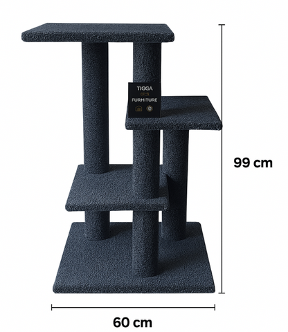 Tigga Cat Scratch Carpet Tree Napier Slate 48 x 48 x 98.5cm
