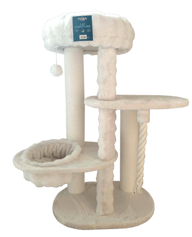 Tigga Cat Scratch Plush/Sisal Tree Adelaide Cream 76 x 56 x 130cm